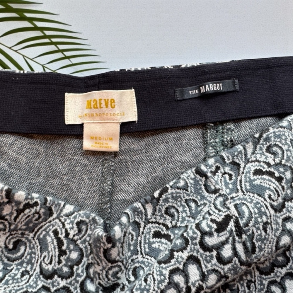 Anthropologie Maeve “The Margot” Cropped Flare Pants – Medium Blue Jacquard - Picture 12 of 16